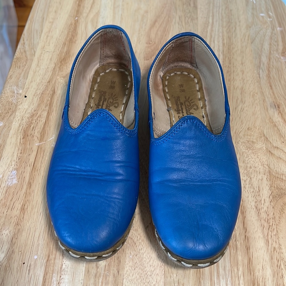 Blue Leather Sabah Moccasins